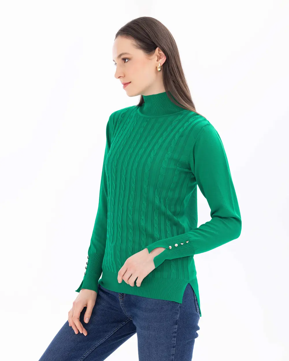 Herringbone Zero Collar Sweater