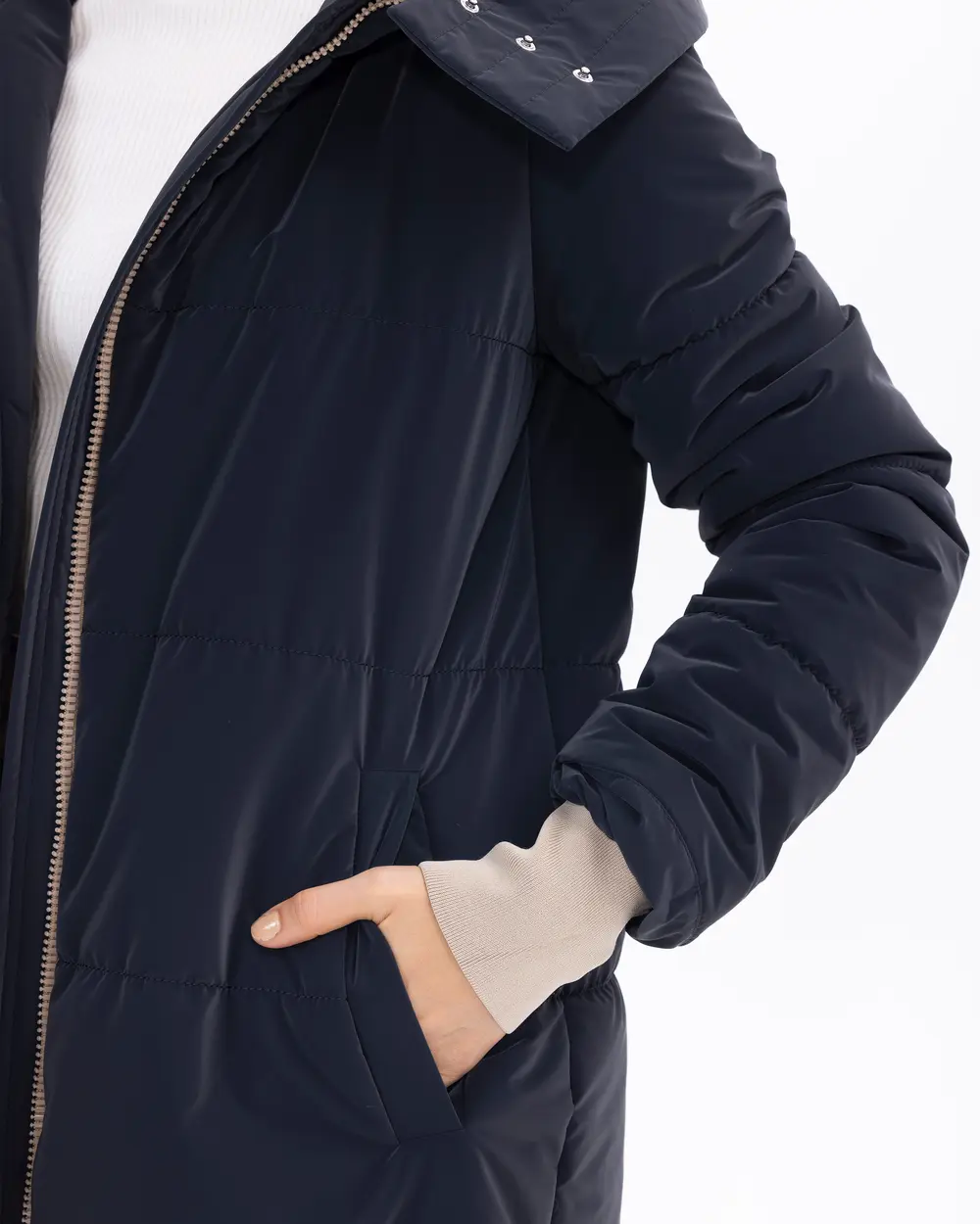 Zippered Hooded Water-Repellent Anorak Jacket