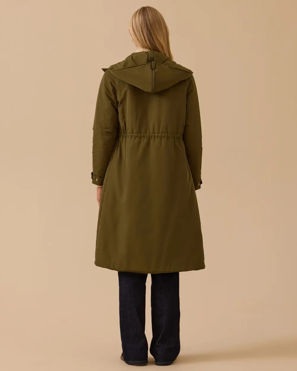 Lace Waist Pocket Detailed Anorak Coat