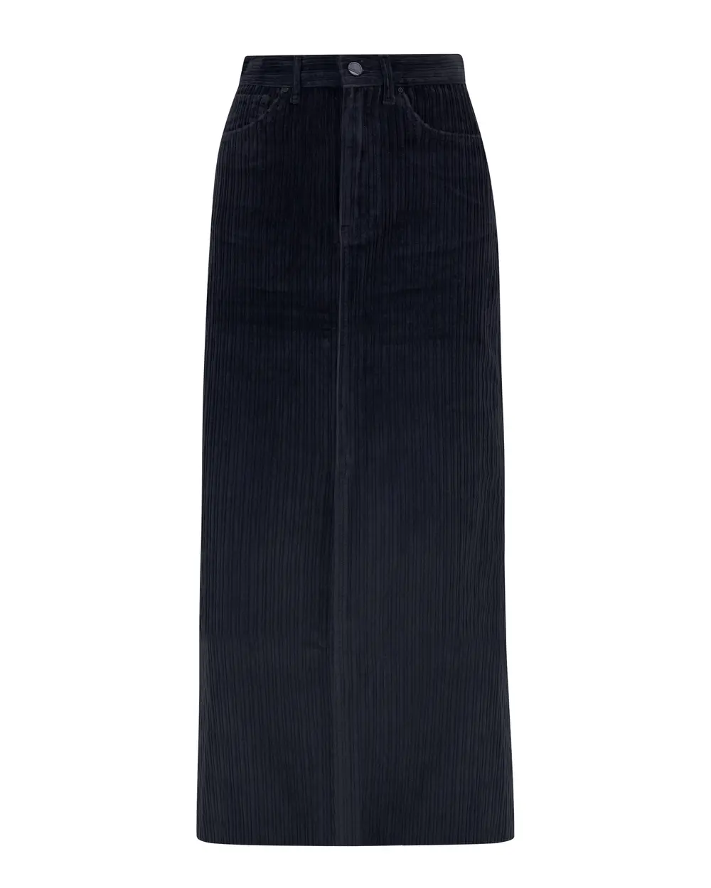 Velvet Skirt with Front Slit and Pockets