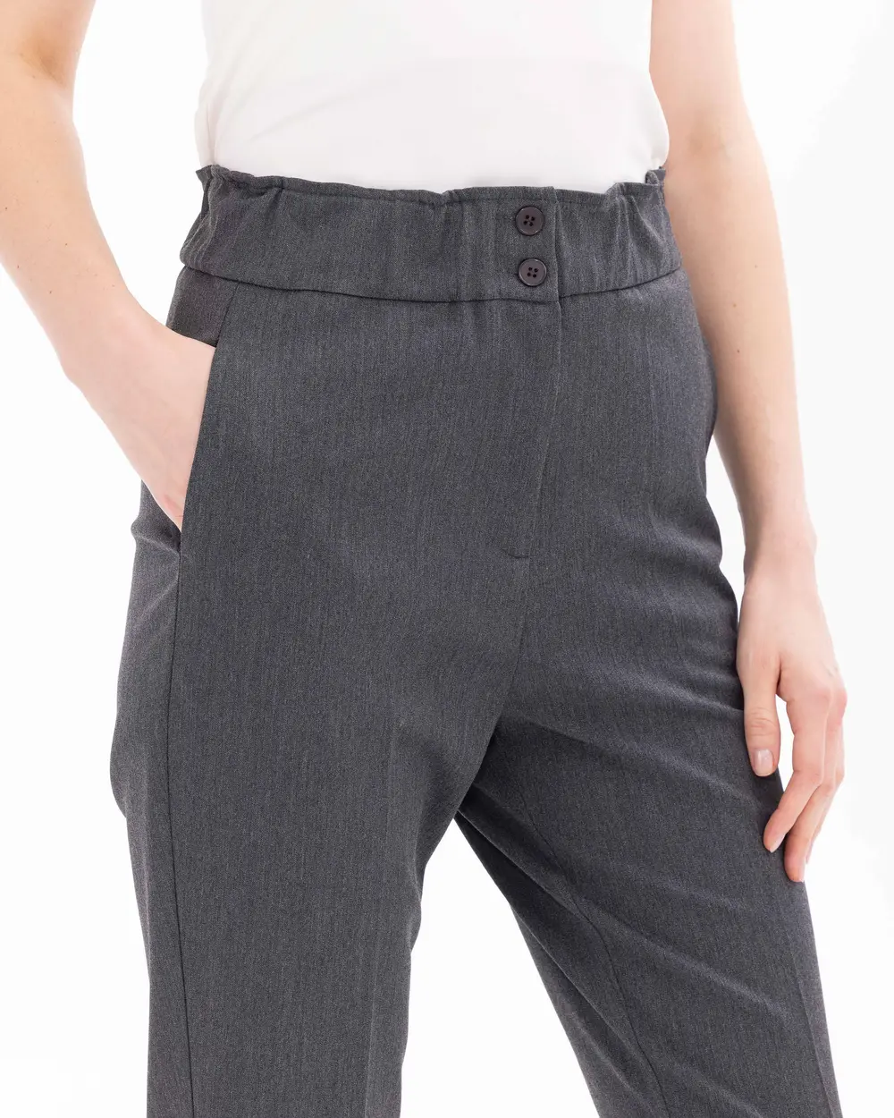 Ankle Length Elastic Waist Trousers