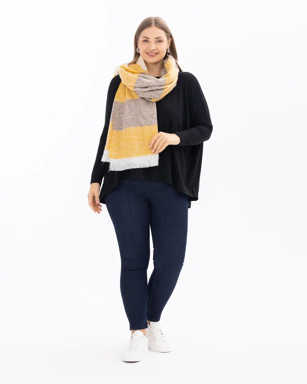 Renk Geçişli Çizgili Şal