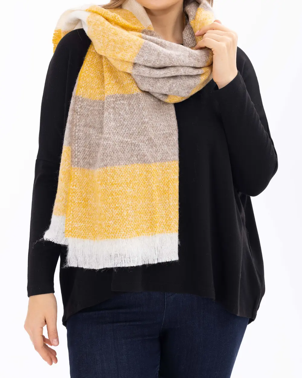 Renk Geçişli Çizgili Şal