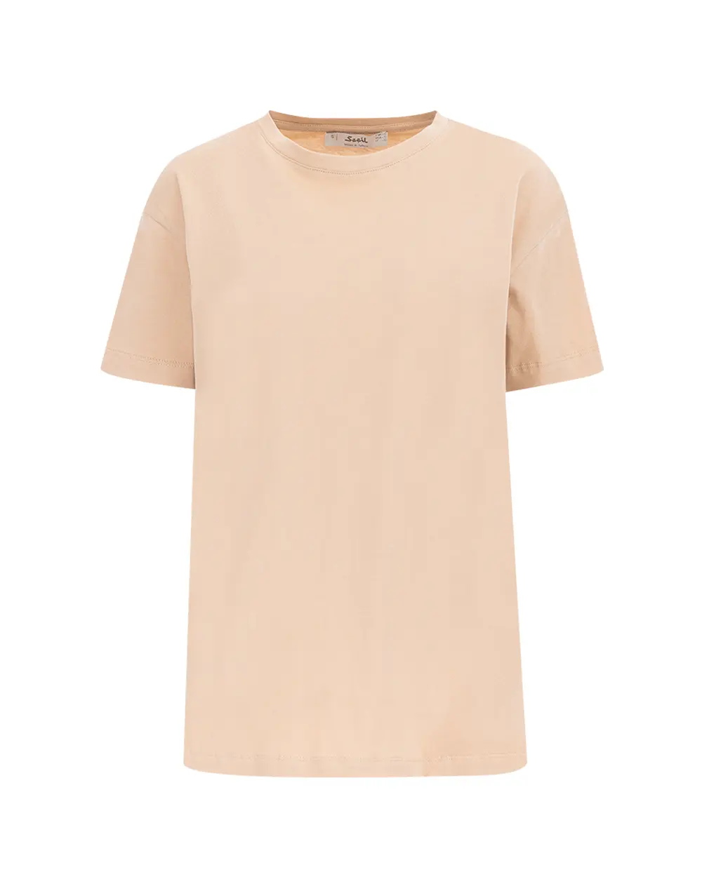 Round Neck Knitted Fabric Basic T-Shirt