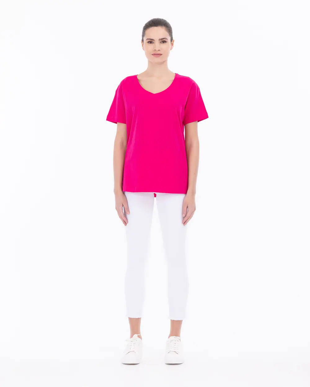 Örme Kumaş V Yaka Basic Tişört