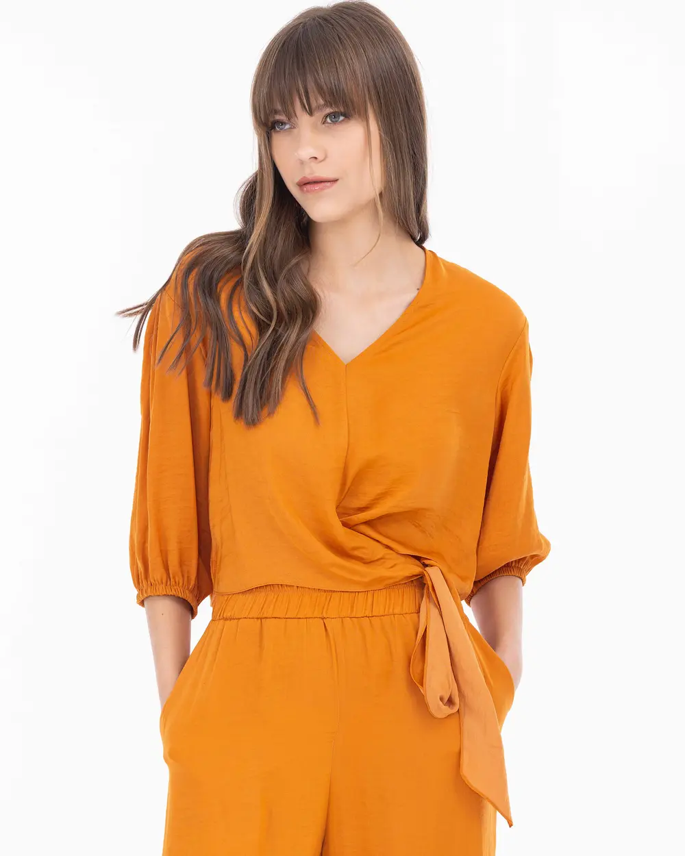 Bağlama Detaylı Truvakar Kol Bluz