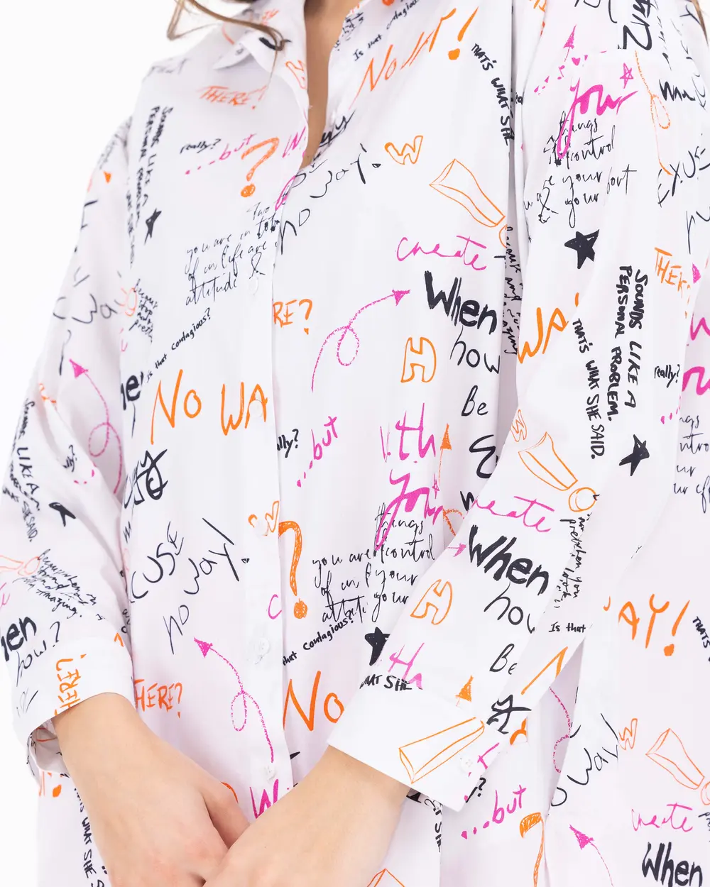 Letter Pattern Low Sleeve Shirt