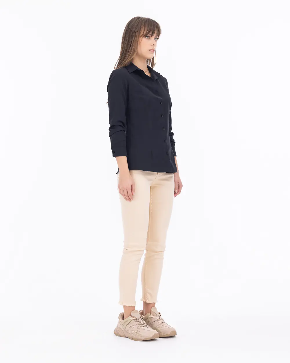 Basen Length Basic Woven Shirt