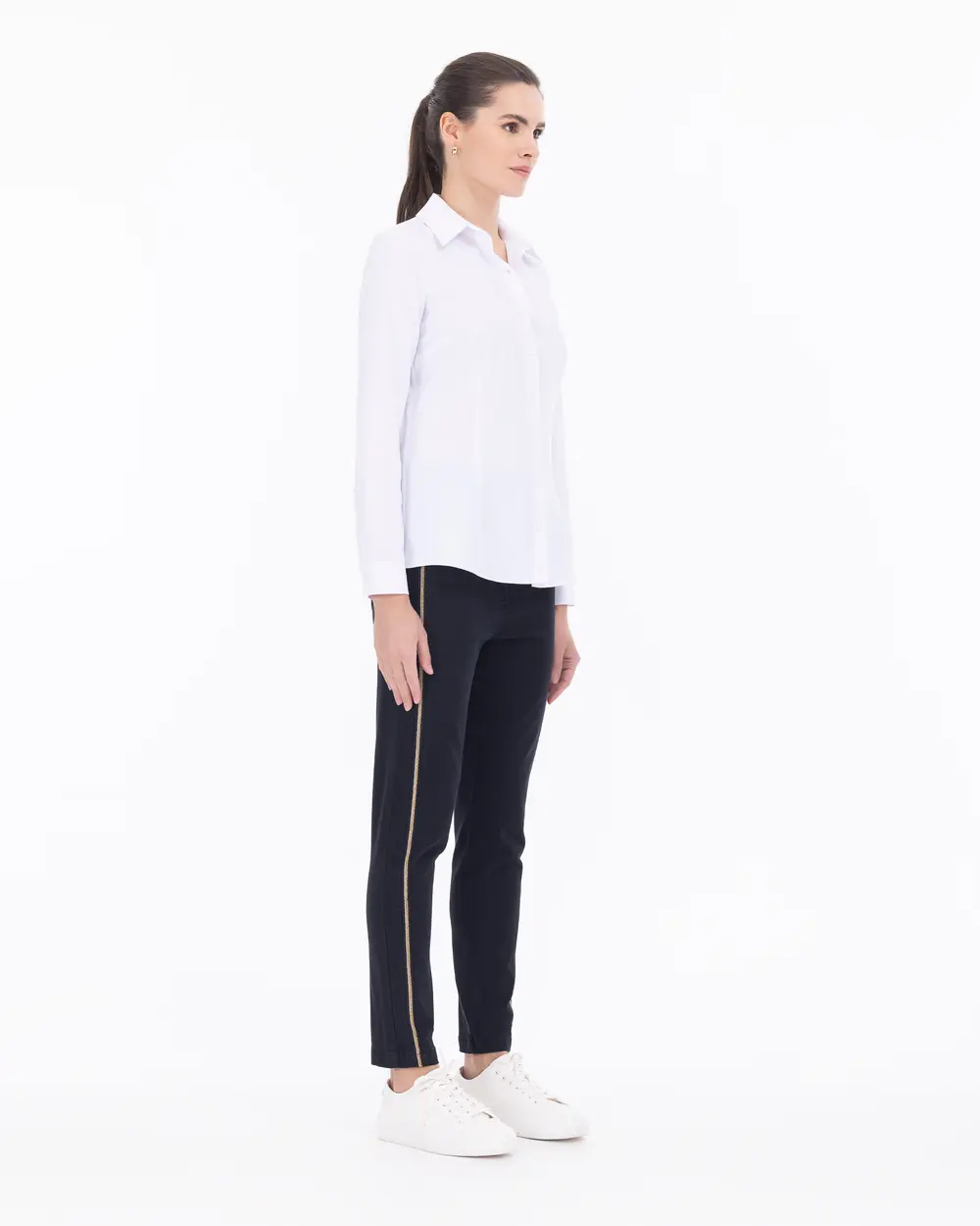 Basen Length Basic Woven Shirt