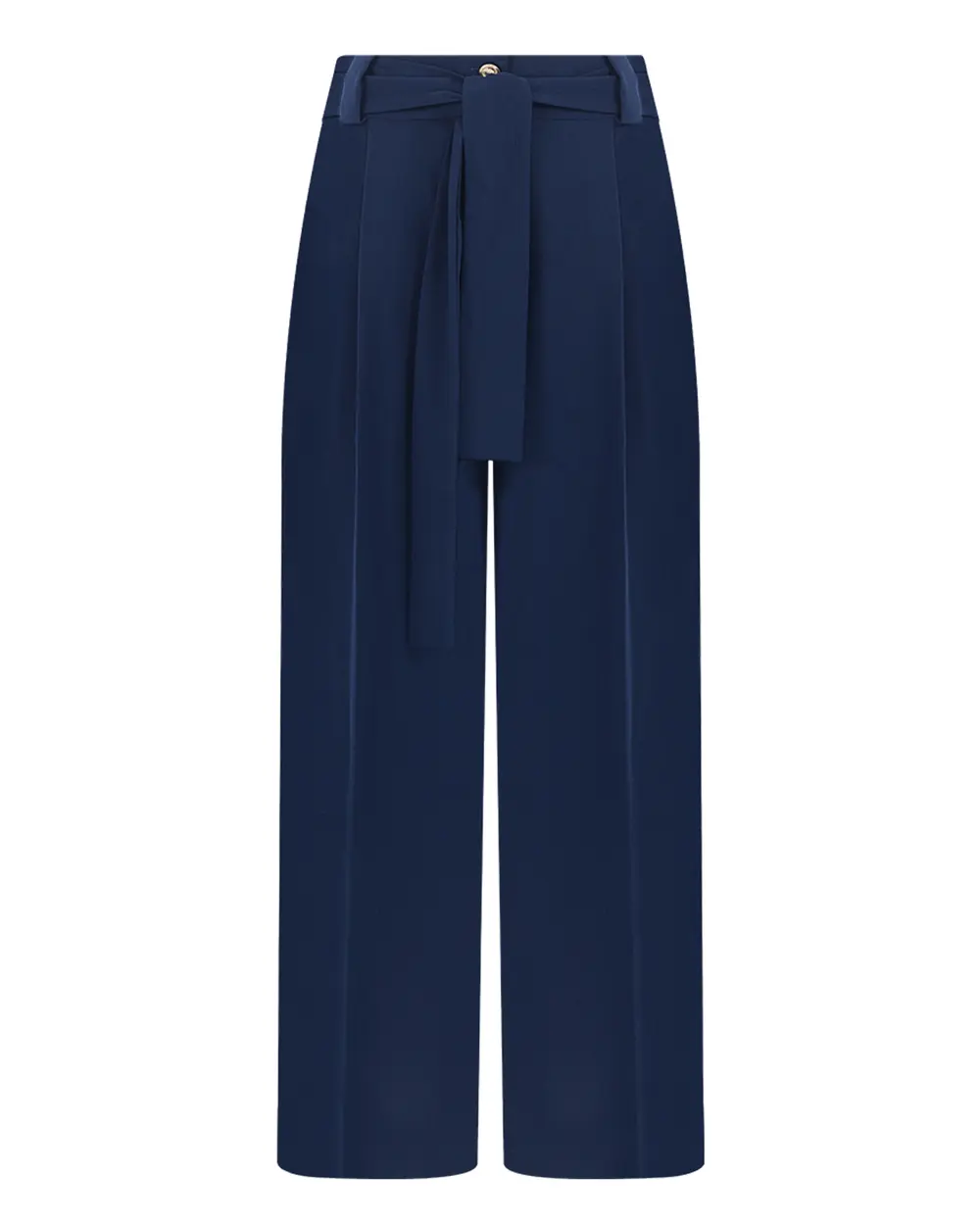 Belted Wide Cut Ankle Length Trousers