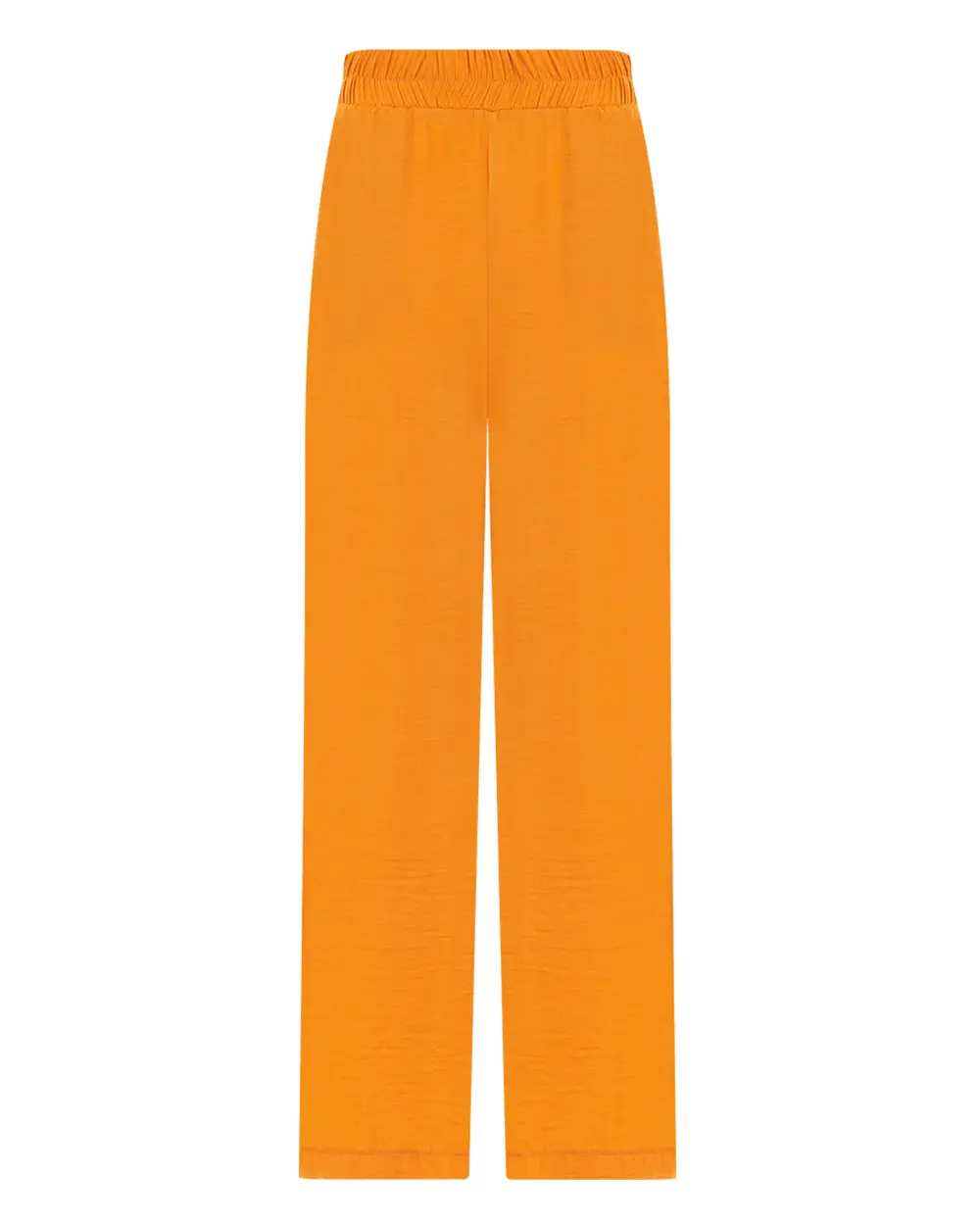 Wide Cut Elastic Waist Full Length Trousers