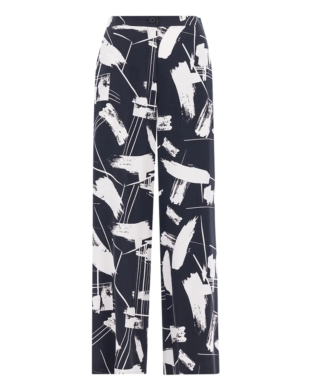 Patterned Wide Cut Full Length Trousers