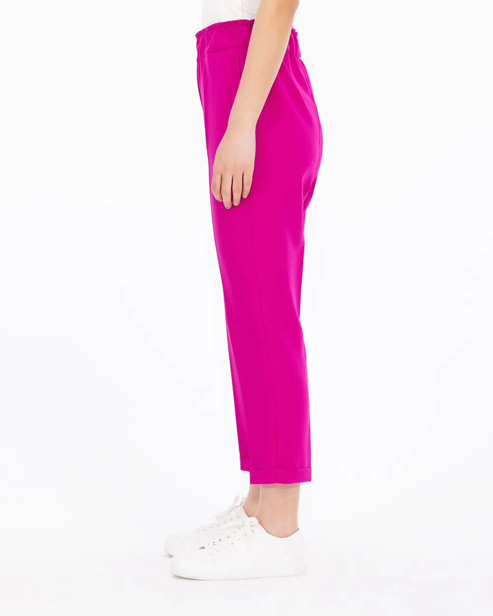 Carrot Cut Elastic Waist Trousers