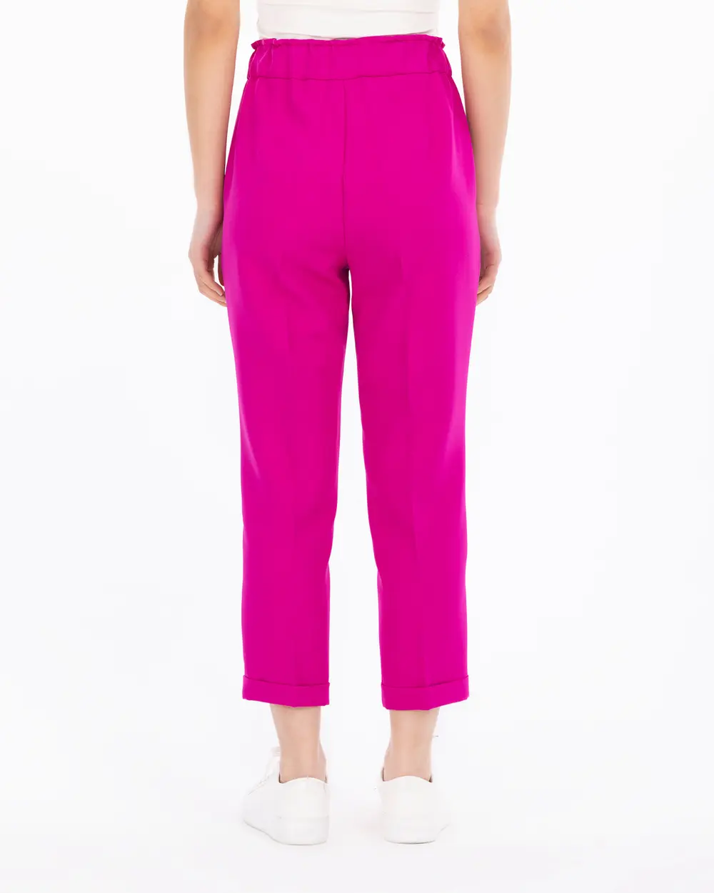 Carrot Cut Elastic Waist Trousers