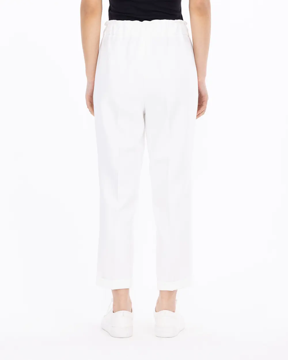 Carrot Cut Elastic Waist Trousers