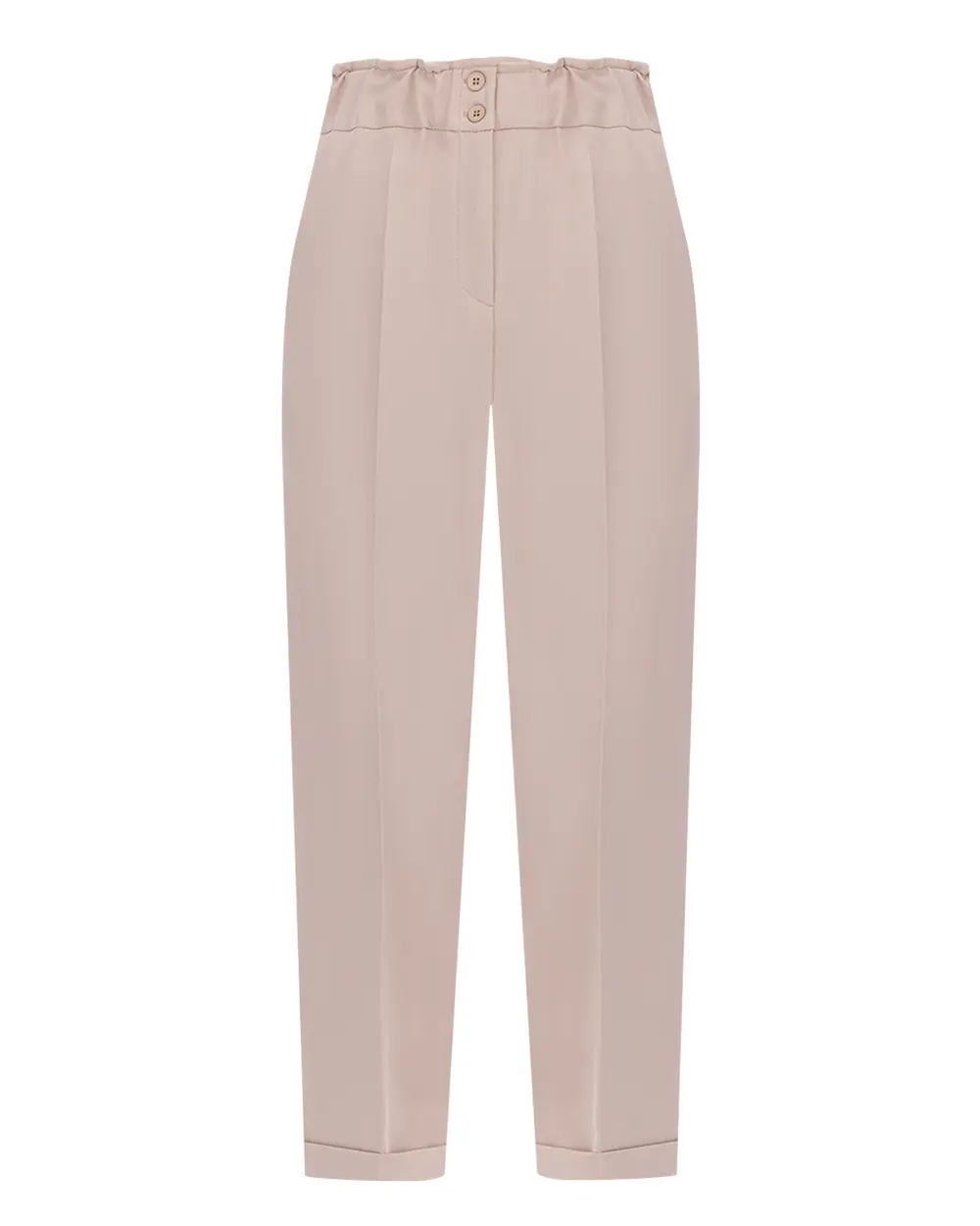 Carrot Cut Elastic Waist Trousers