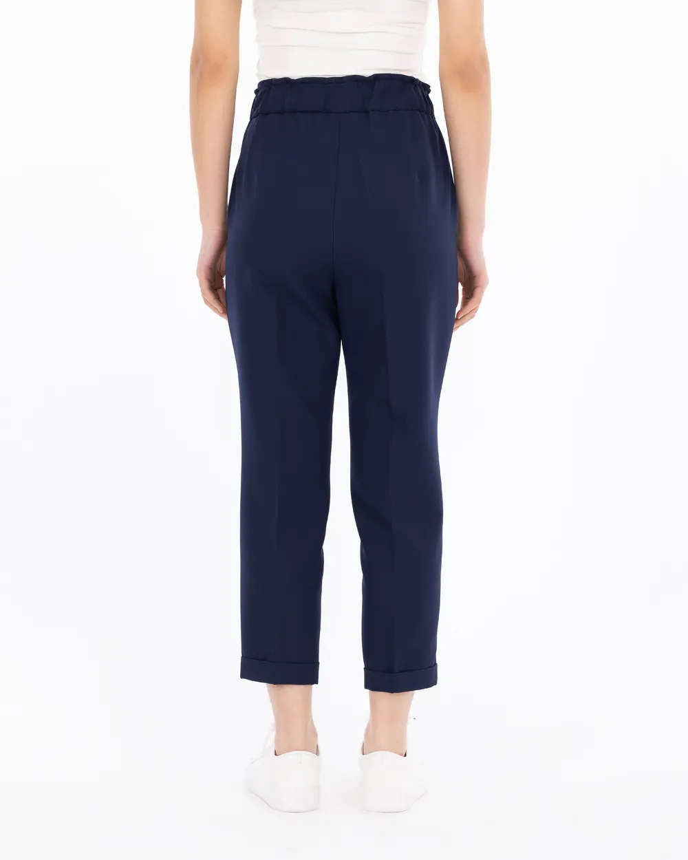 Carrot Cut Elastic Waist Trousers