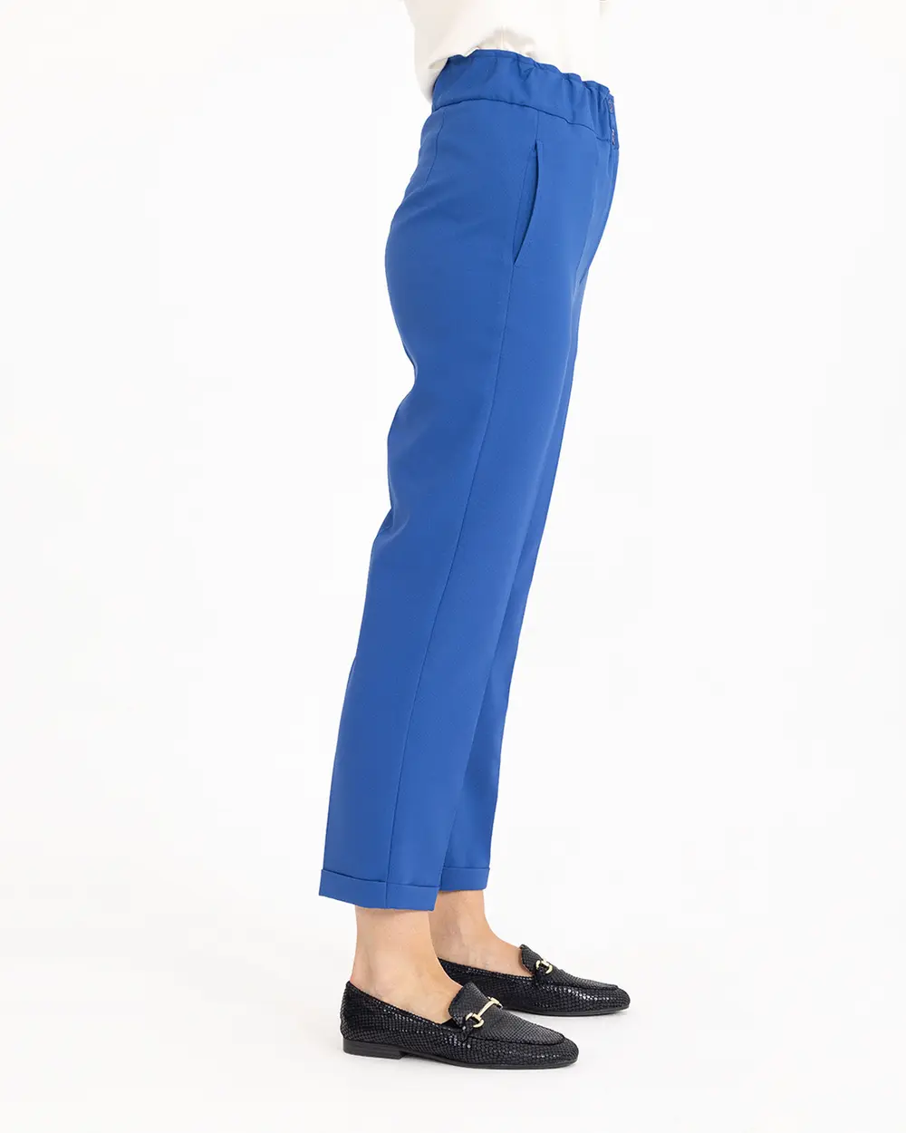 Carrot Cut Elastic Waist Trousers