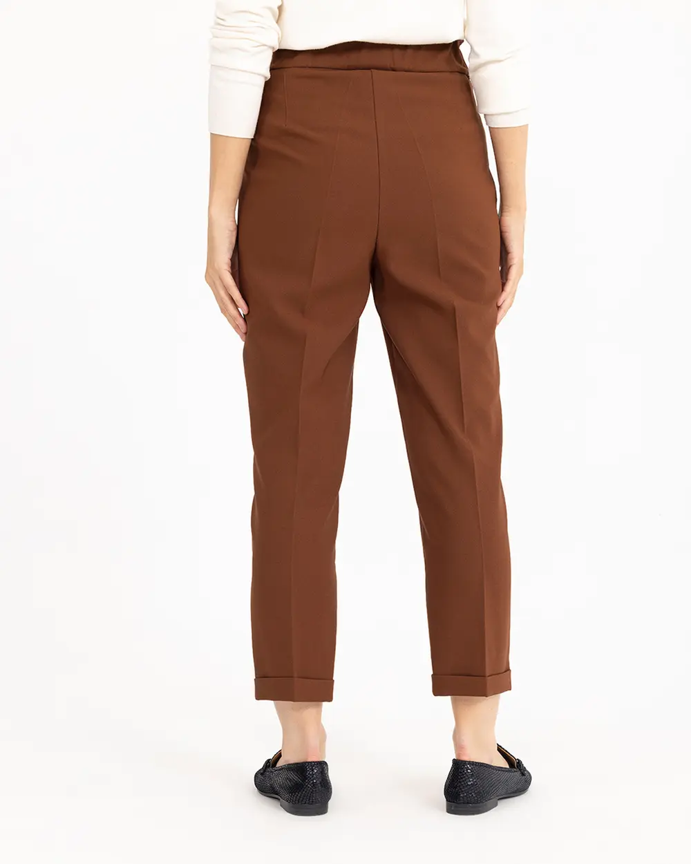 Carrot Cut Elastic Waist Trousers