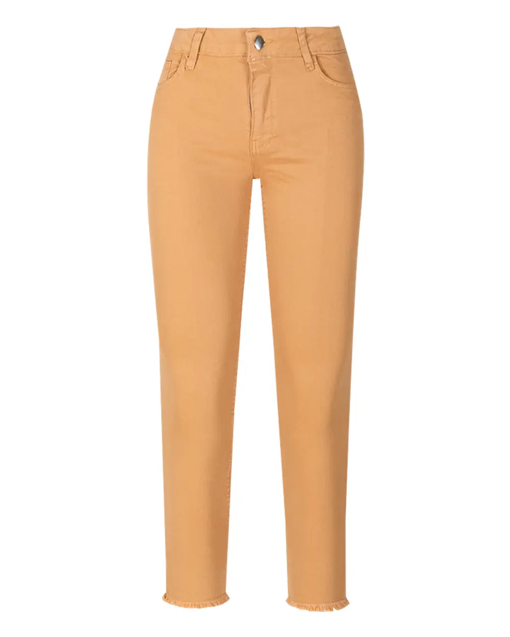 Slim Fit Canvas Trousers with Torn Legs