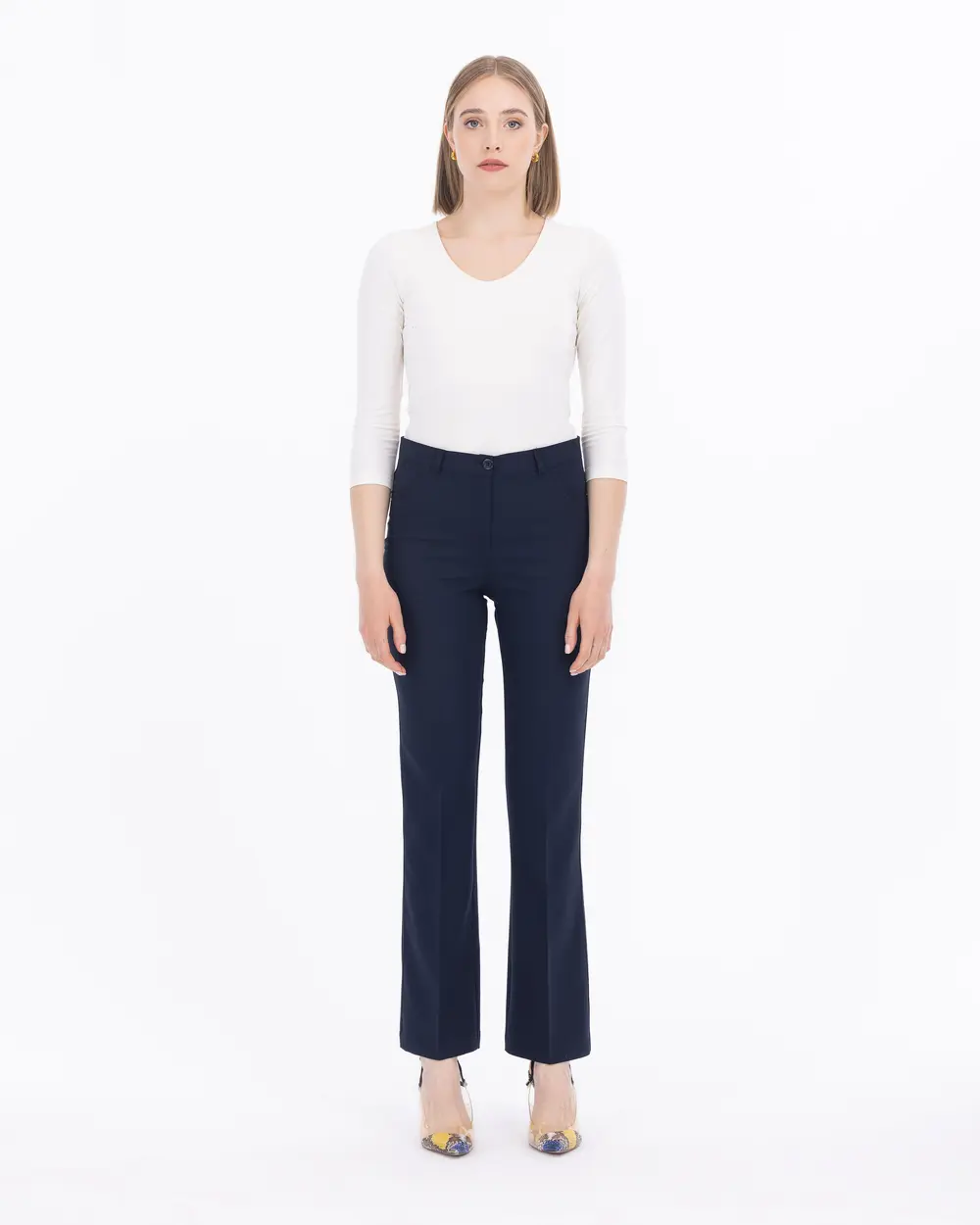 Wide Leg Full Length Classic Trousers