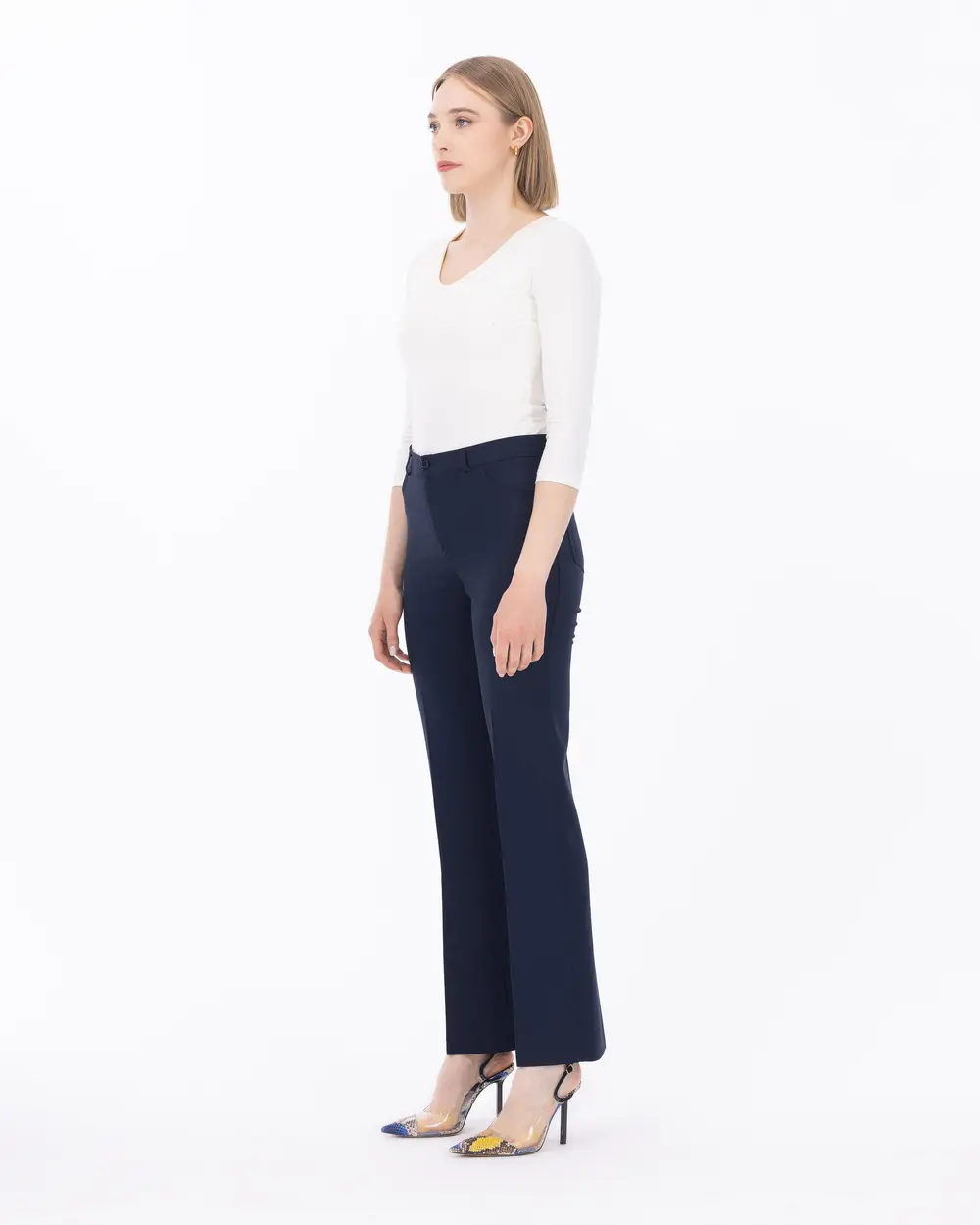 Wide Leg Full Length Classic Trousers