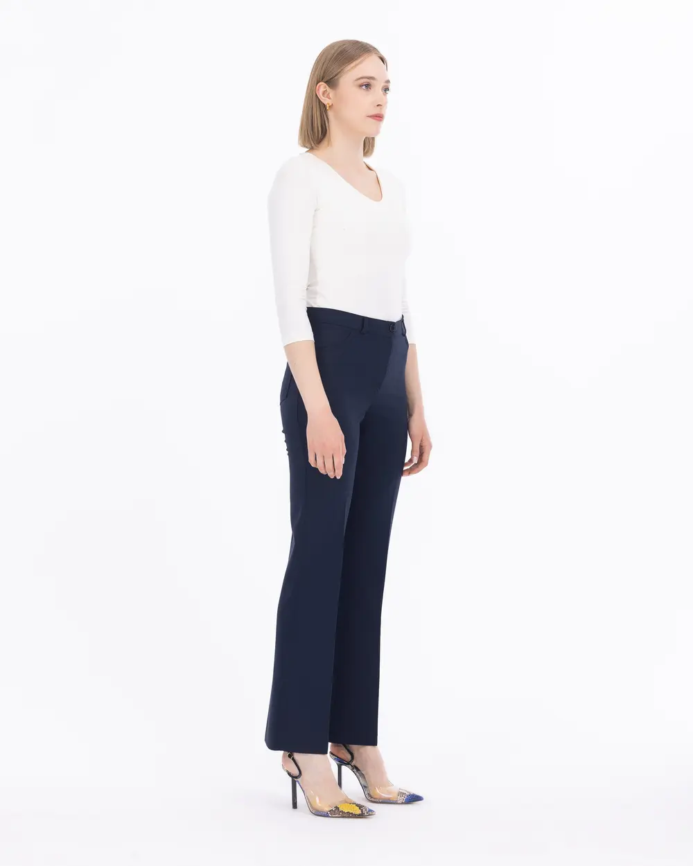 Wide Leg Full Length Classic Trousers