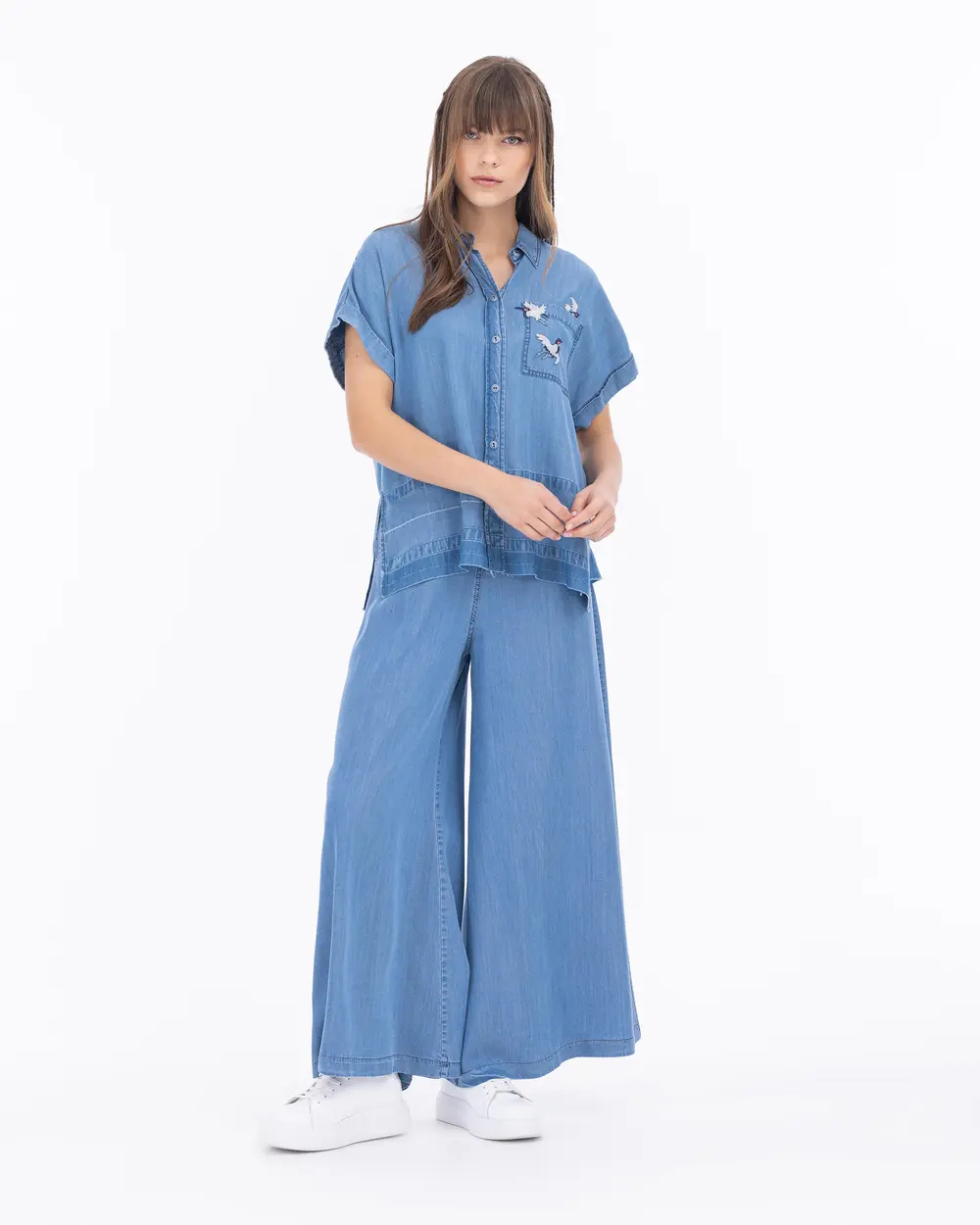 Embroidered Tencel Fabric Jean Shirt