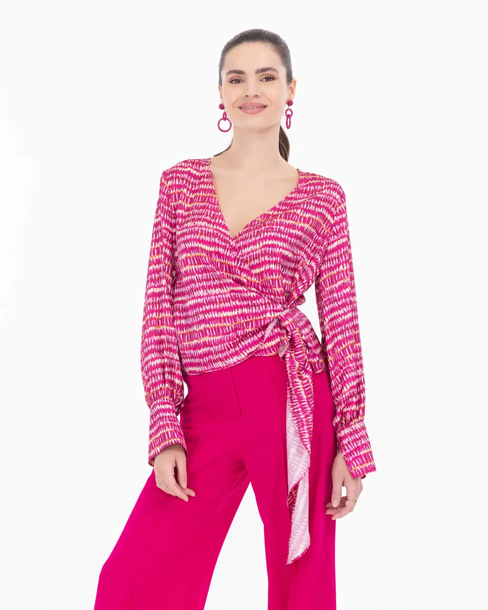 Desenli Bel Boy Anvelop Bluz