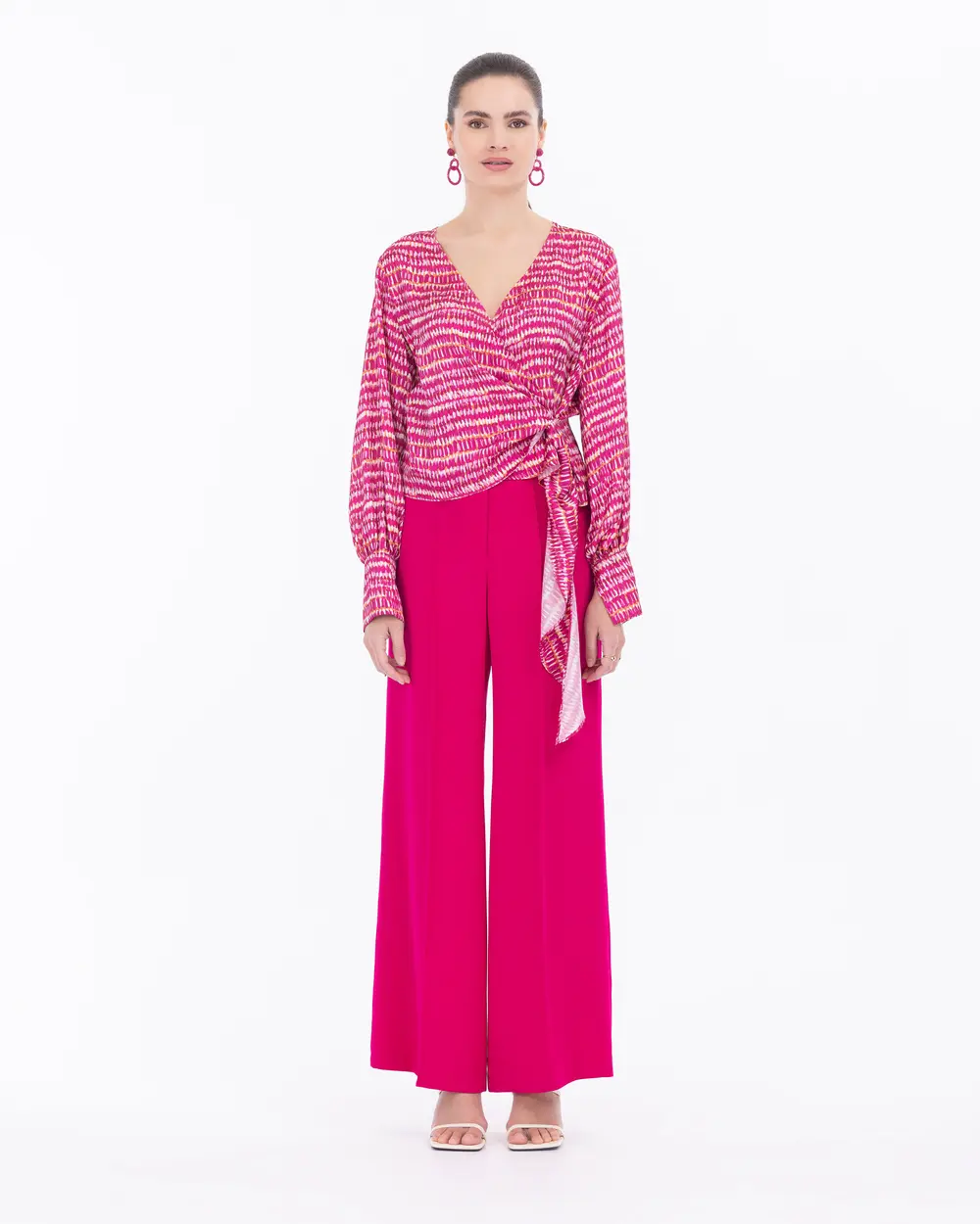 Desenli Bel Boy Anvelop Bluz