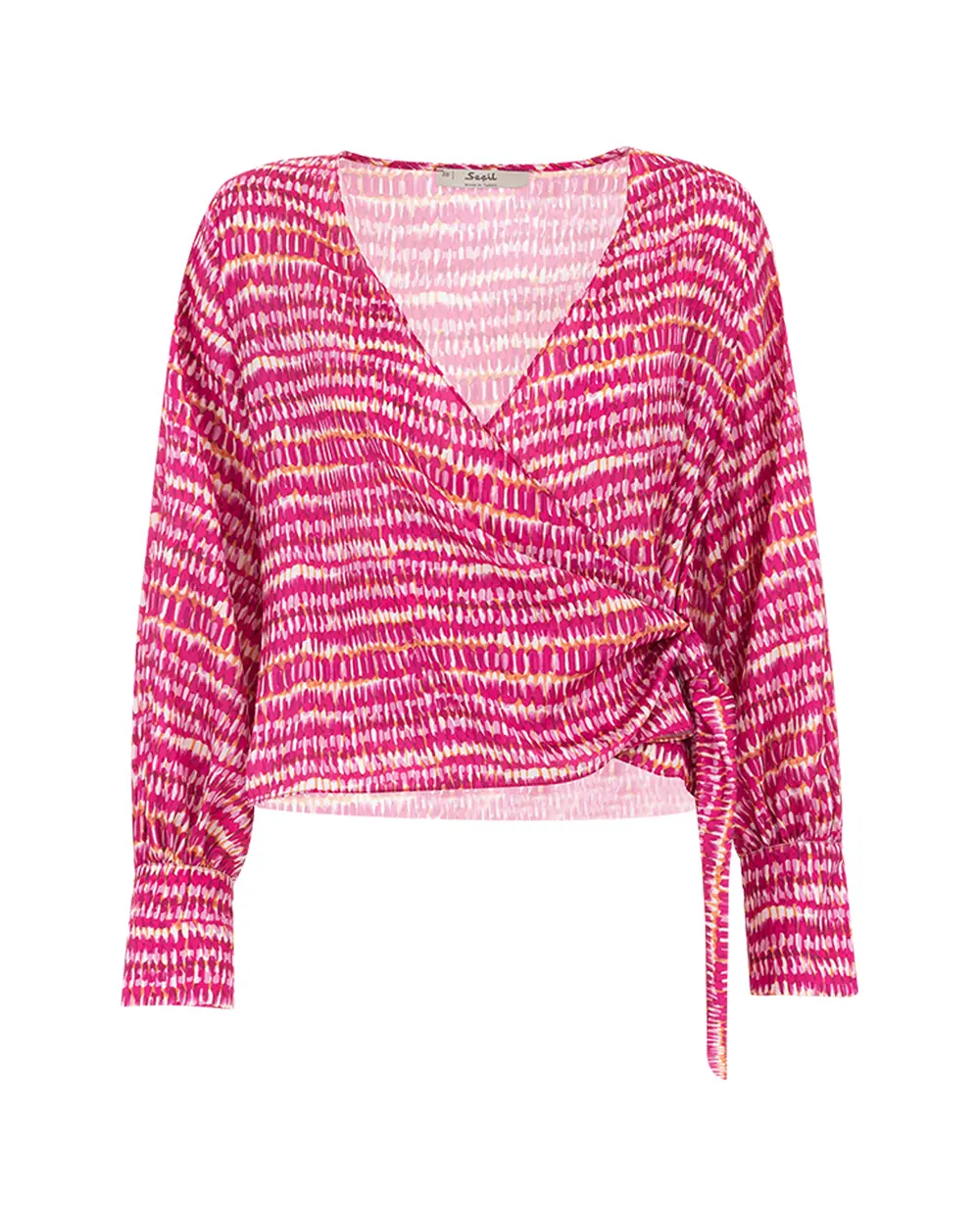 Desenli Bel Boy Anvelop Bluz