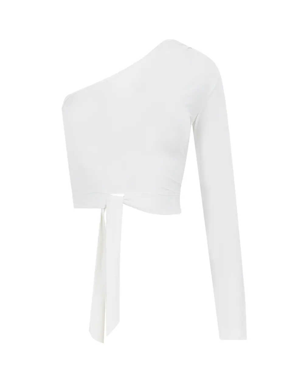 Asymmetric Collar Tie Detailed Blouse