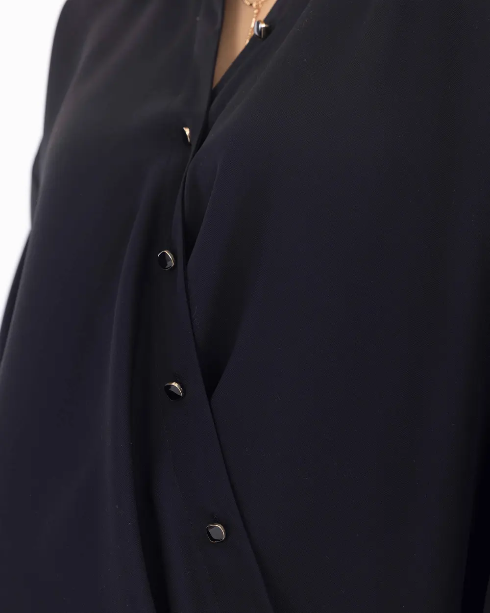 Gömlek Yaka Manşetli Uzun Kollu Bluz