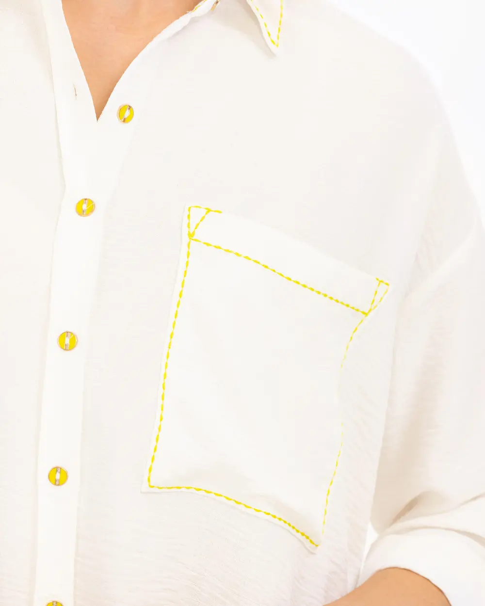 Stitch Detail Asymmetrical Shirt