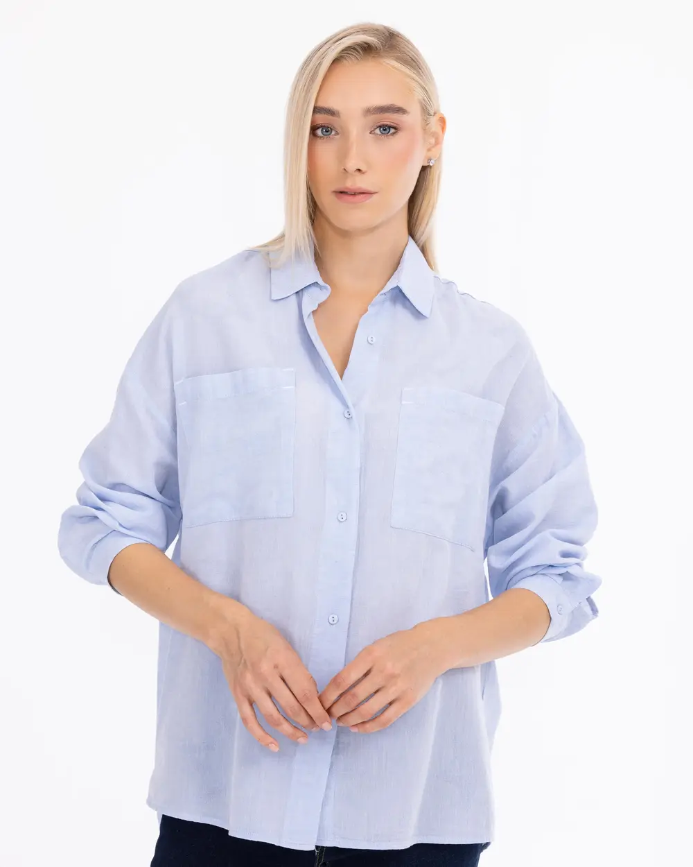 Pocket Detailed Relaxed Linen Shirt