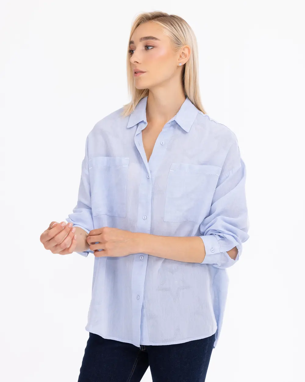 Pocket Detailed Relaxed Linen Shirt