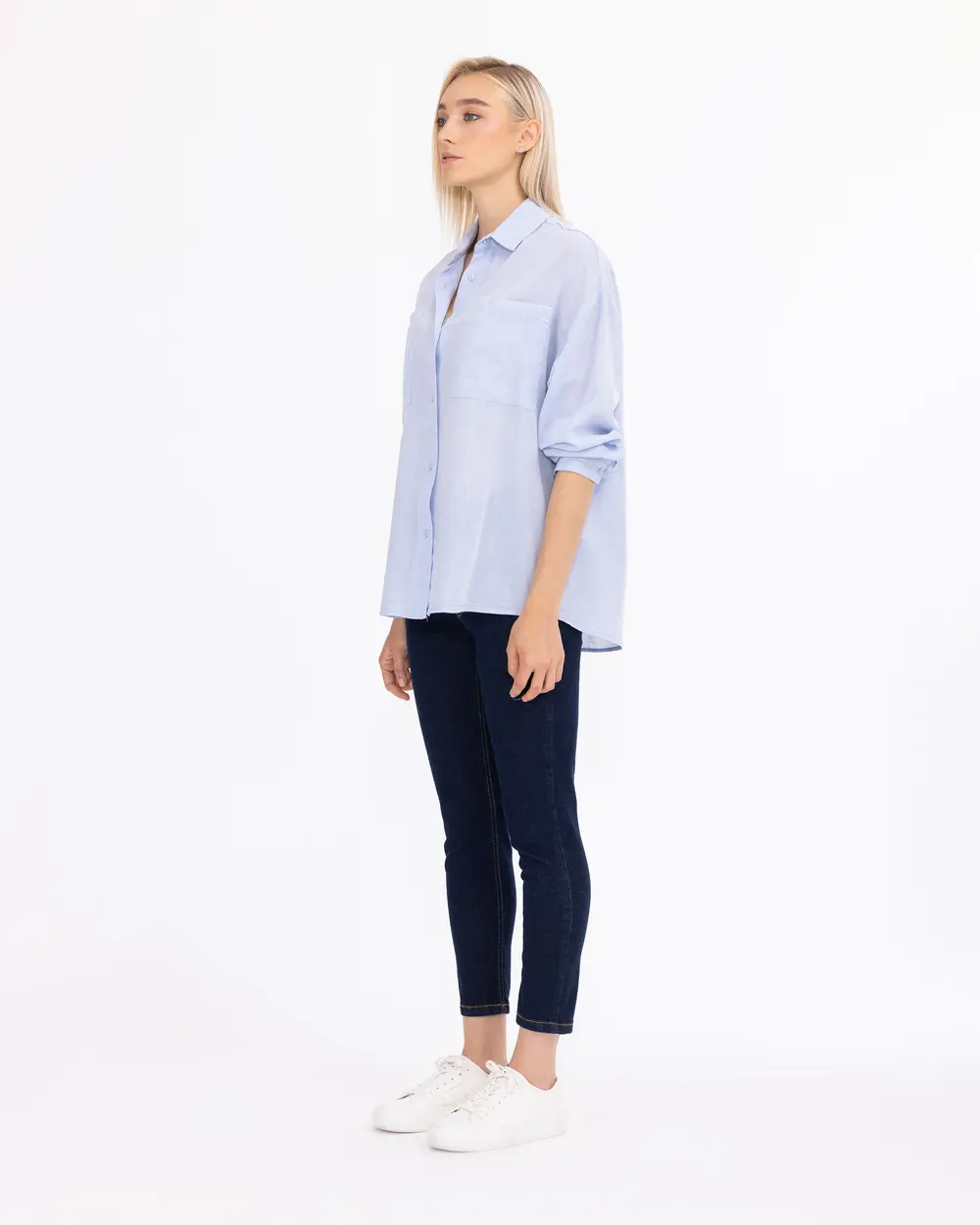 Pocket Detailed Relaxed Linen Shirt