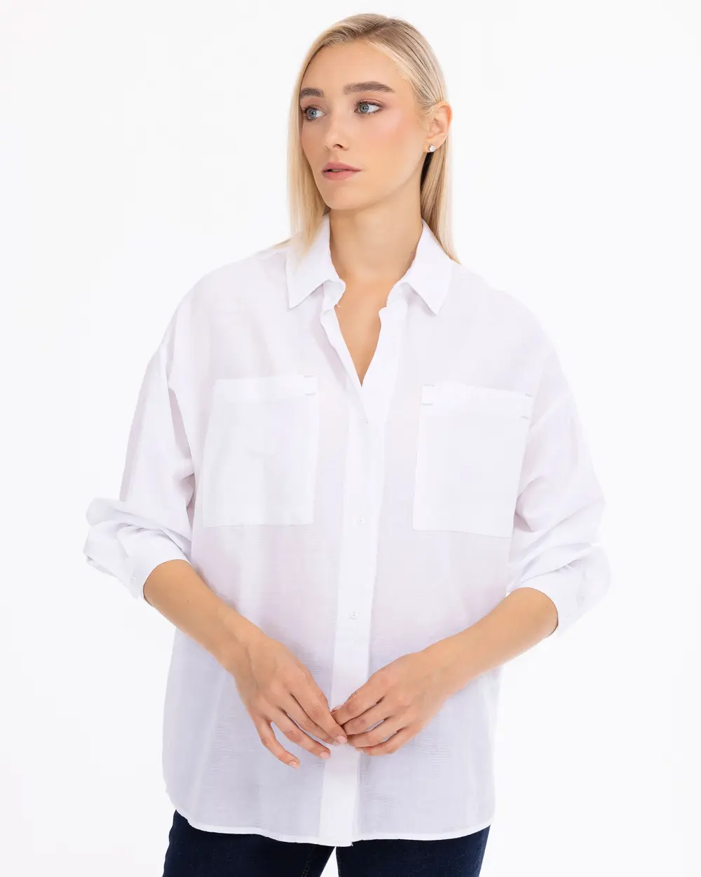 Pocket Detailed Relaxed Linen Shirt