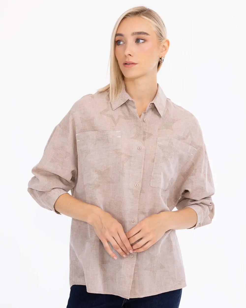 Pocket Detailed Relaxed Linen Shirt