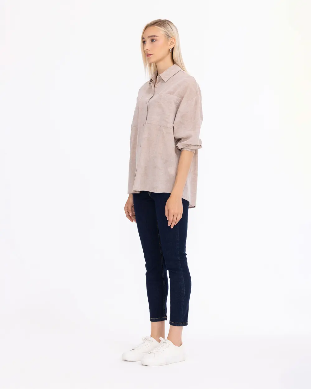 Pocket Detailed Relaxed Linen Shirt