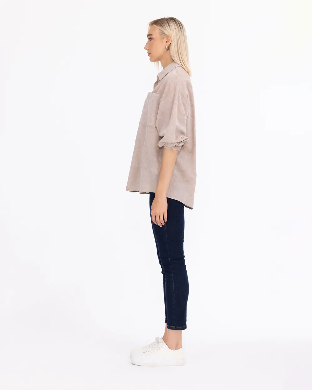 Pocket Detailed Relaxed Linen Shirt