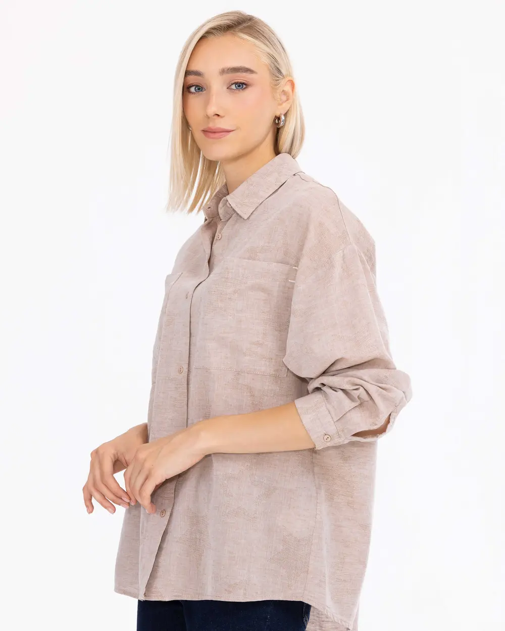 Pocket Detailed Relaxed Linen Shirt