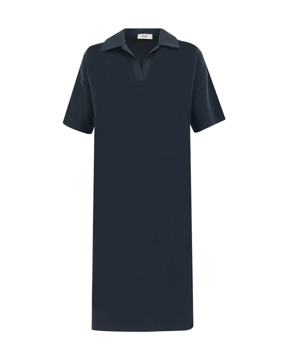 Polo Yaka Örme Kumaş Kısa Kol Elbise