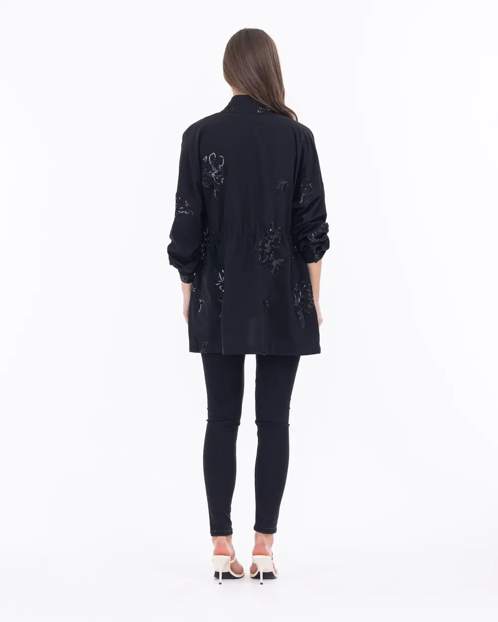 Dik Yaka Payetli Ceket