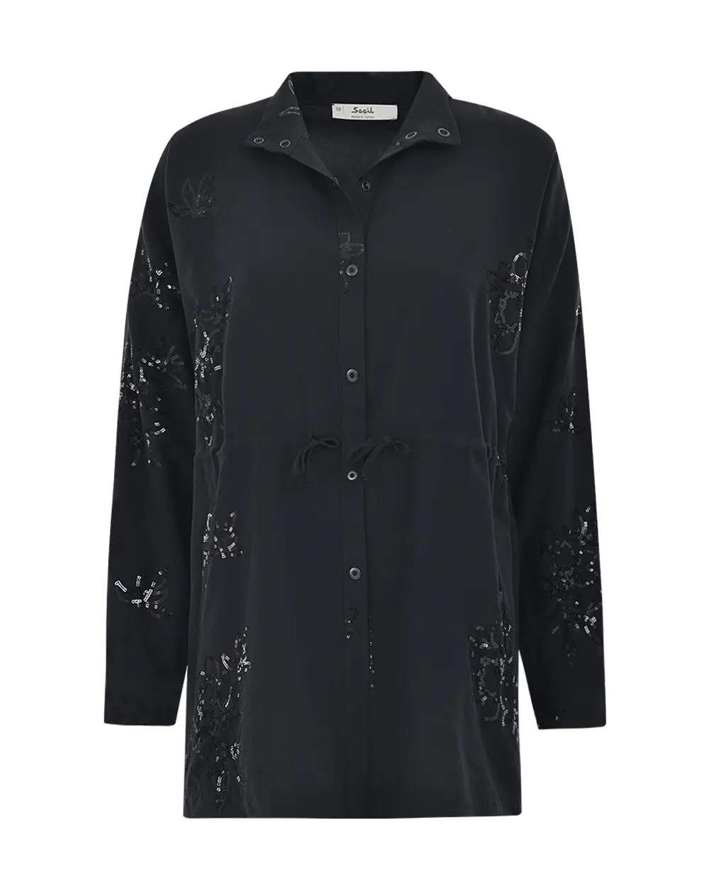 Dik Yaka Payetli Ceket