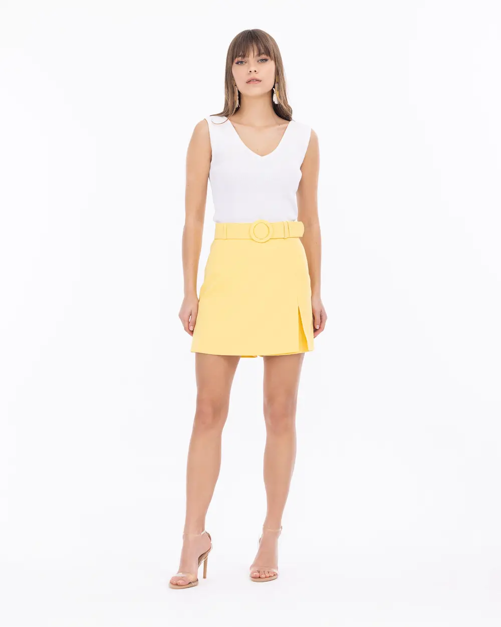 Belted Mini Short Skirt