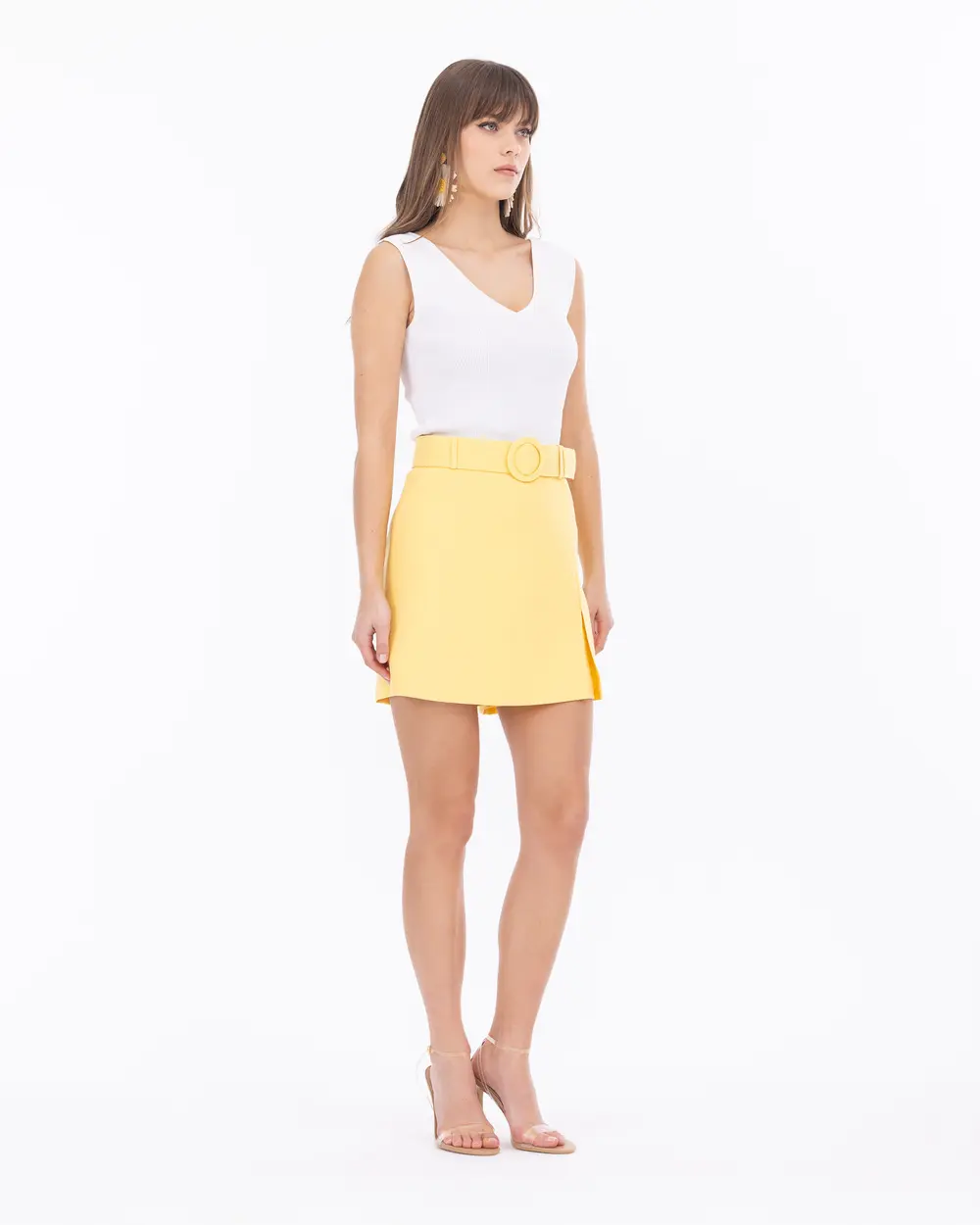 Belted Mini Short Skirt