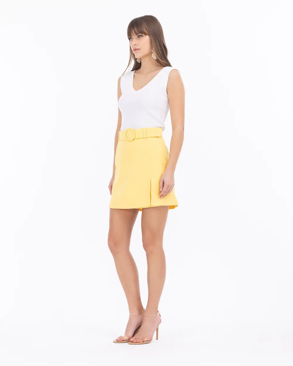 Belted Mini Short Skirt