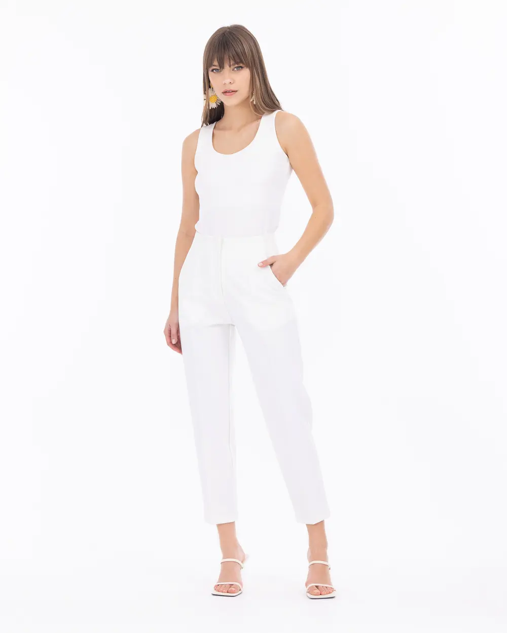 Pocket Detailed Ankle Length Trousers