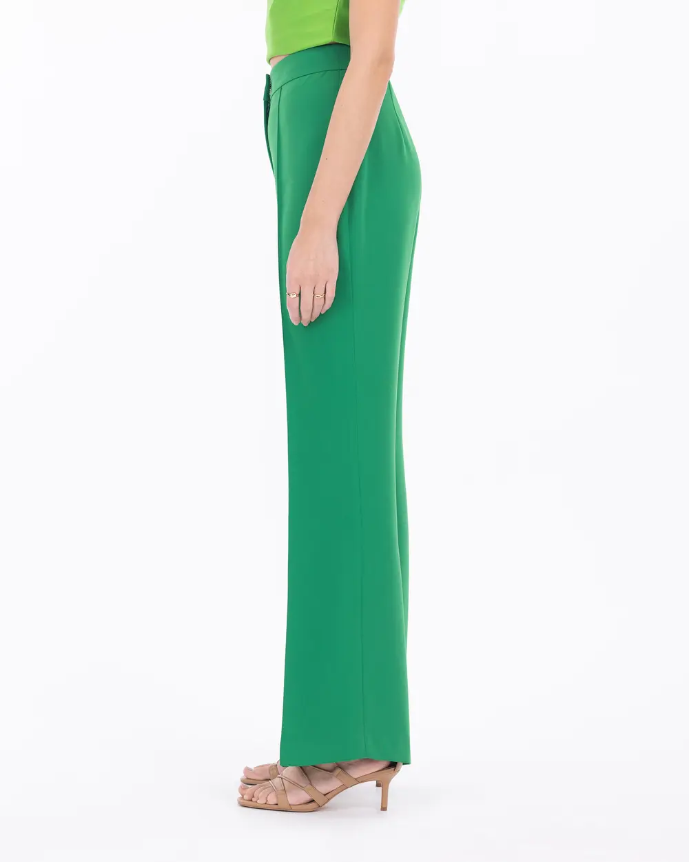 Yüksel Waist Wide Cut Full Length Trousers